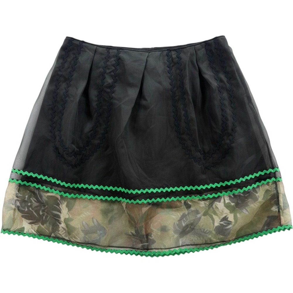 Coach 1941 Womens Black Silk‎ Blend Floral Sheer Runway Skirt Size 4 Sample NEW